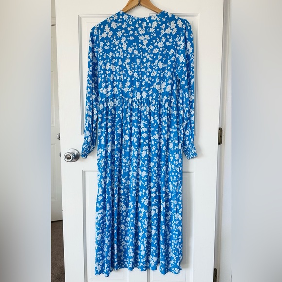 Seraphine Maternity & Nursing Margaux Floral Tiered Midi Dress Blue Size 6 - Picture 4 of 13